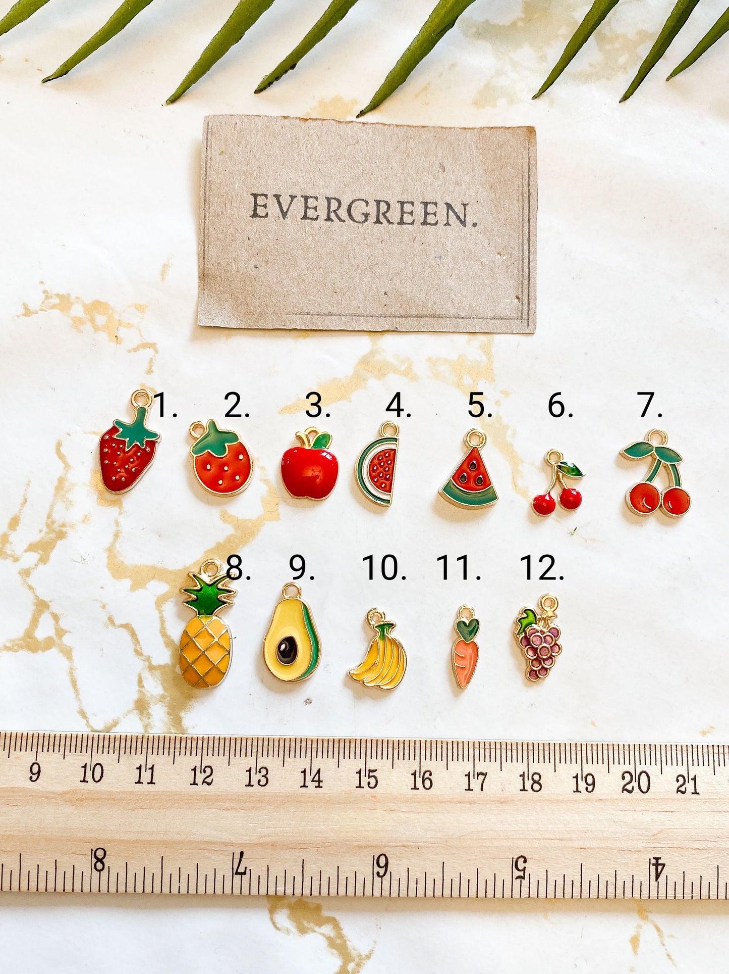 Fruit Pendant / Charm - Avocado, Strawberry, Cherry, Carrot, Grapes, Apple, Cherries, Banana, Melon, Pineapple
