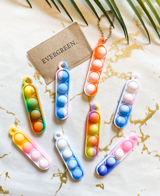 Pop Fidget Silicone Bubble Sensory Toy Keychain - Wide Variety Available!