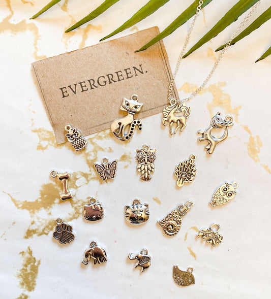 Animal Pendant - Cat, Unicorn, Bird, Insect, Elephant, Paw, Dog, Peacock, Butterfly, Bee, Dragonfly