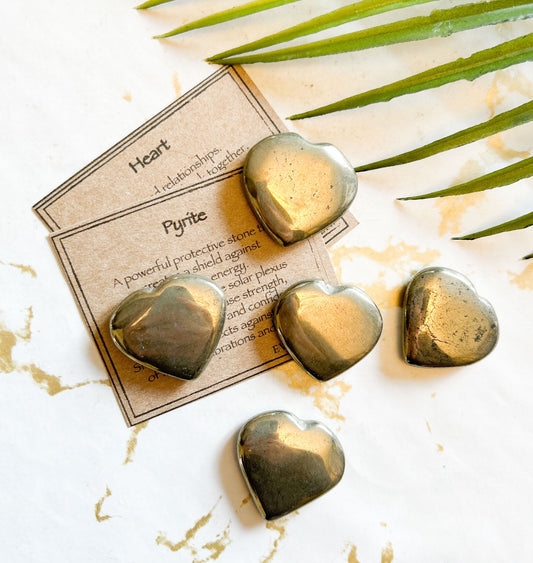 Pyrite Crystal Heart 30mm - Strength, Energy & Willpower