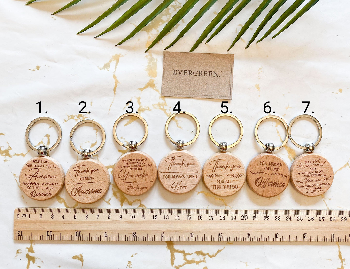 Wooden Thank You Keychain - Wide Variety Available!
