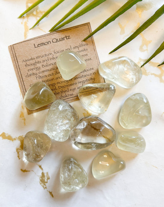 Lemon Quartz Crystal Tumbled Stone - Clarity, Communication & Happiness