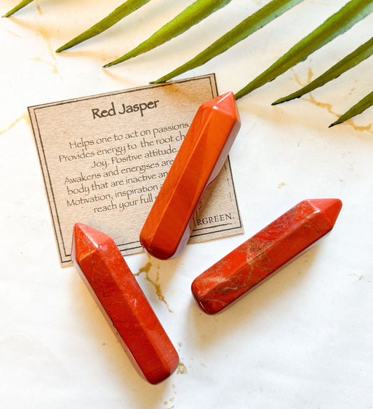 Red Jasper Crystal Wand - Motivation, Inspiration & Energy