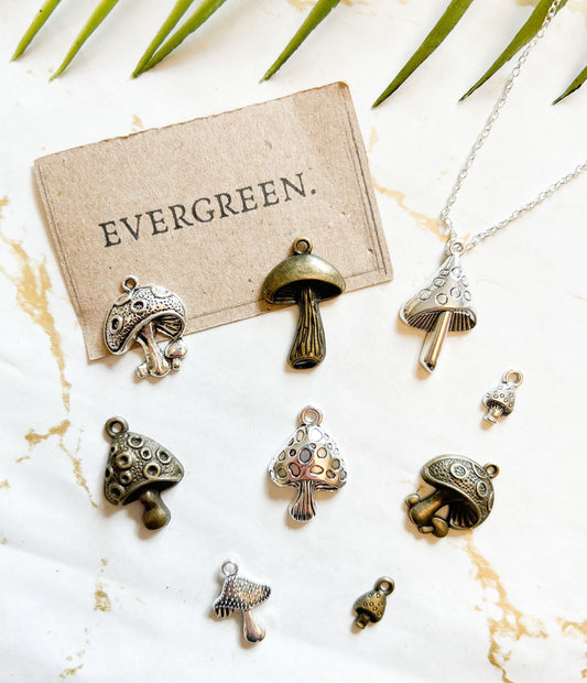 Bronze / Silver Wild Mushroom Pendant / Charm