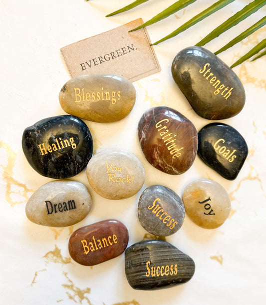 Inspirational / Motivational / Mindfulness Word Natural River Rock - Wide Variety Available!