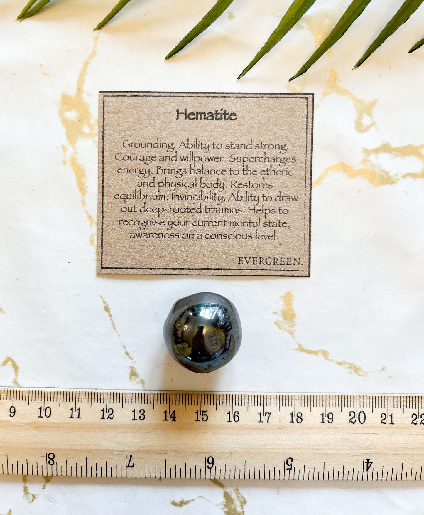 Hematite Crystal Tumbled Stone Sphere - Courage, Willpower & Balance
