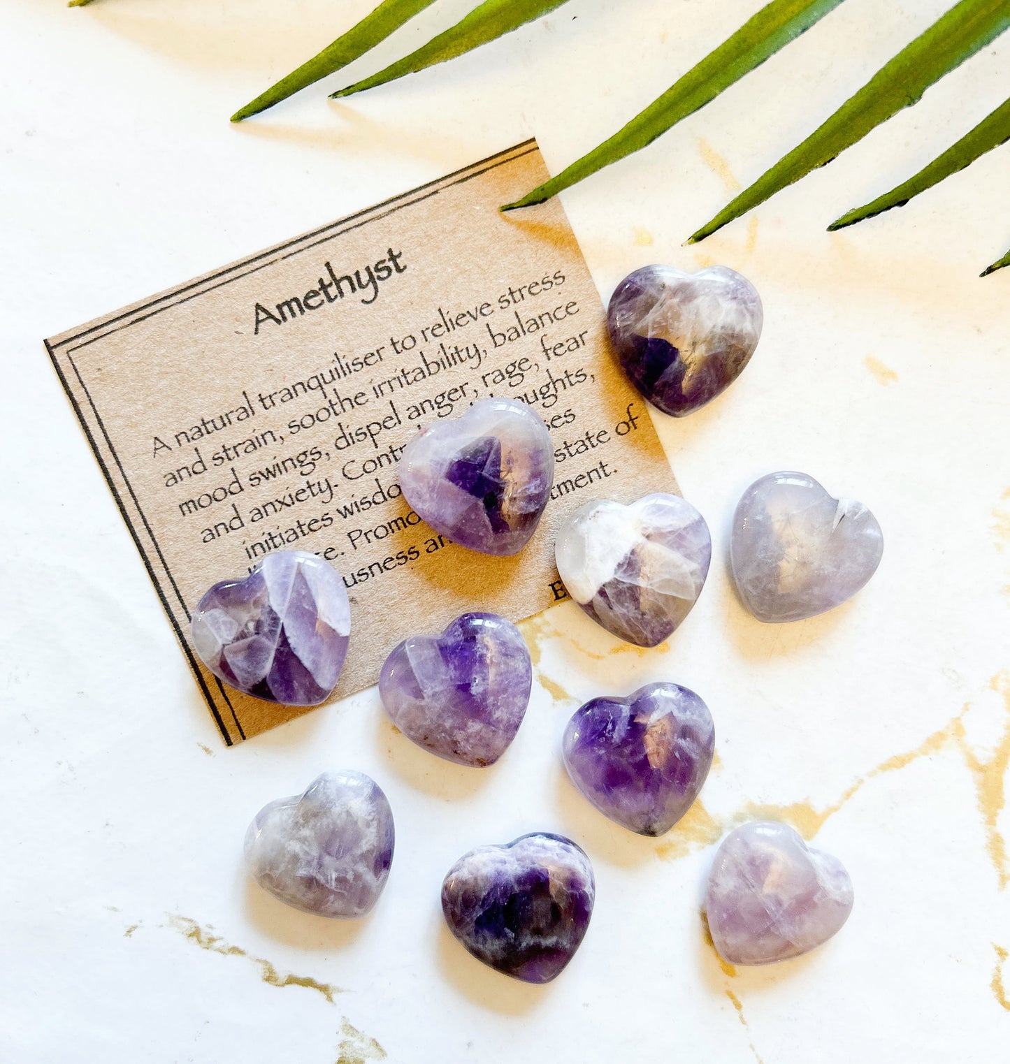 Amethyst Crystal Heart 15mm / 20mm - Balance, Wisdom & Contentment