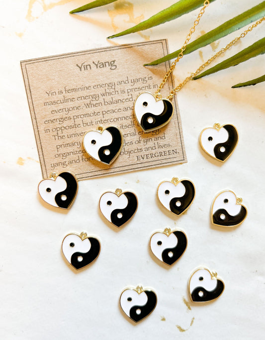 Yin Yang Heart Pendant/ Charm - Peace, Harmony & Balance