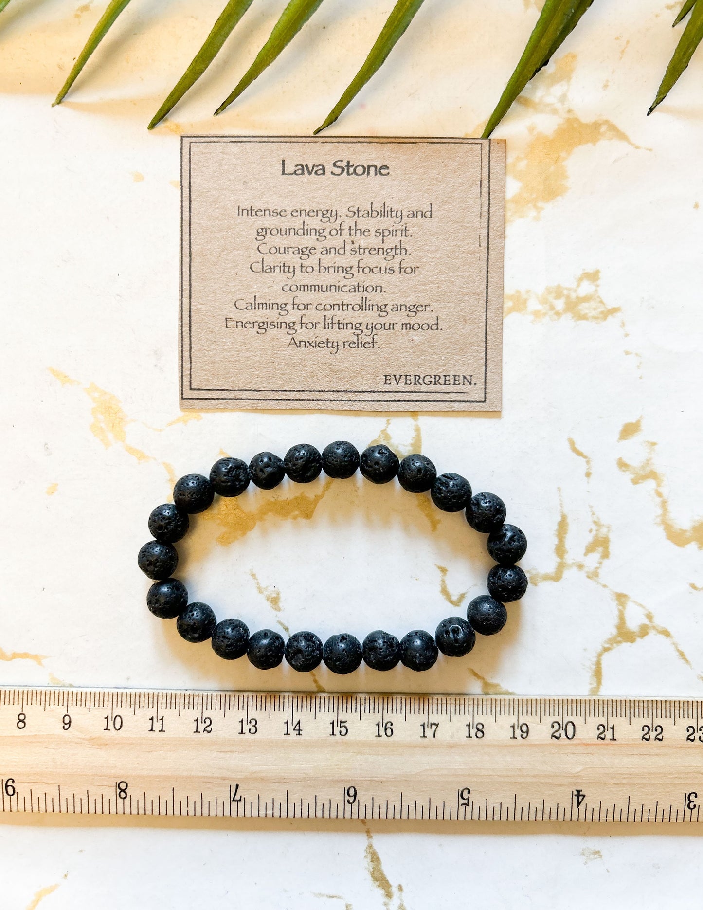 Lava Stone Beaded Bracelet - Stability, Courage & Strength