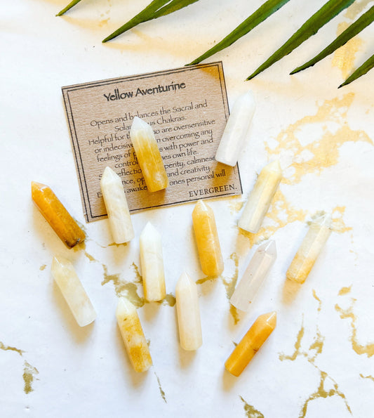 Yellow Aventurine Crystal Point - Balance, Optimism & Creativity