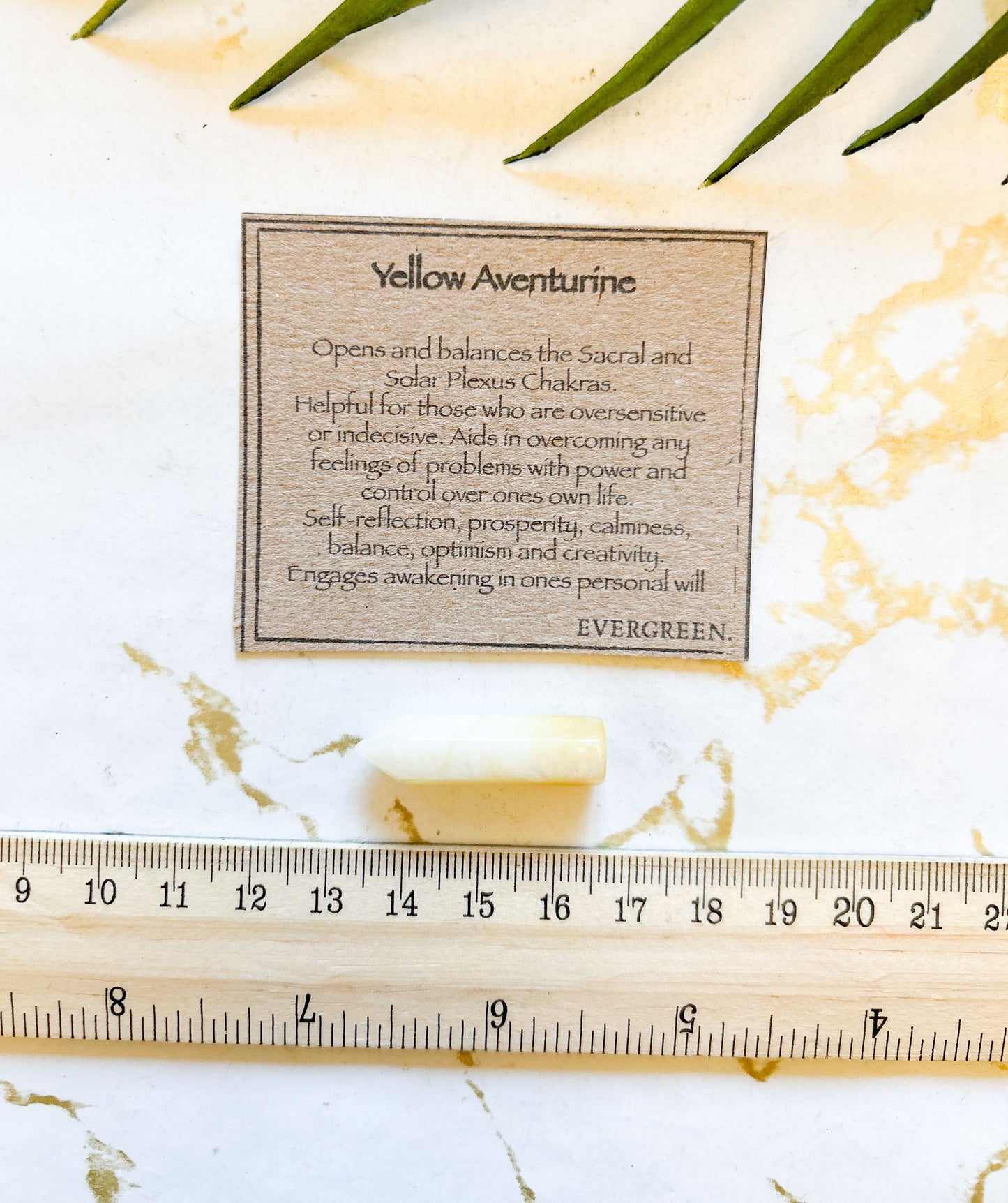 Yellow Aventurine Crystal Point - Balance, Optimism & Creativity