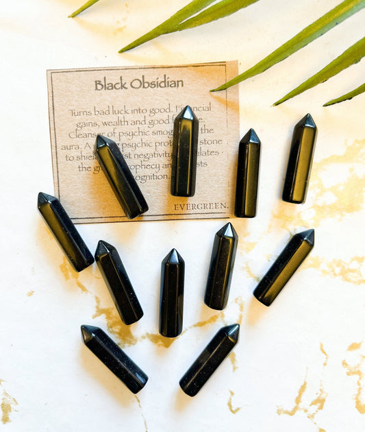 Black Obsidian Crystal Point - Financial Gain, Fortune & Luck