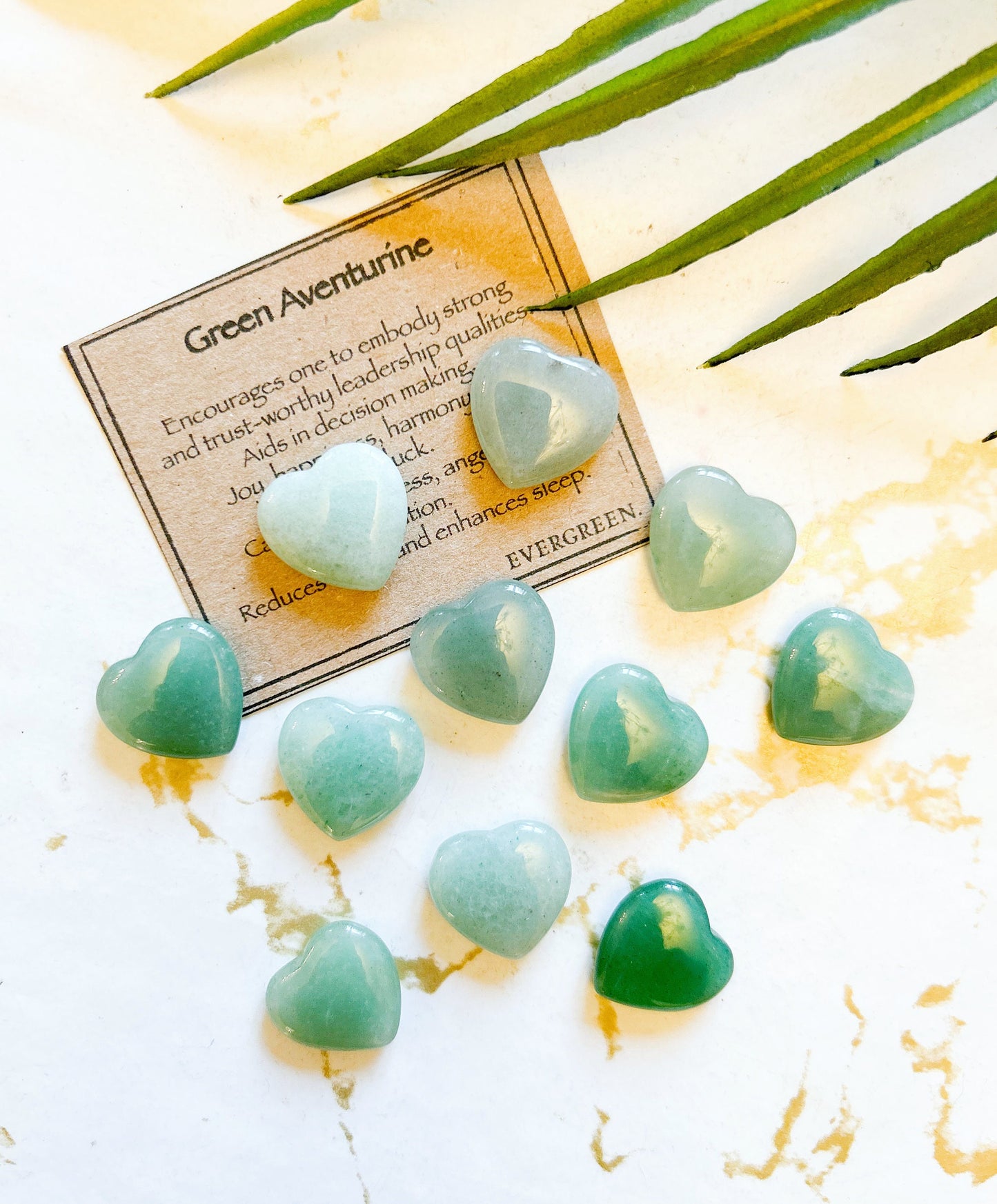 Green Aventurine Crystal Heart 20mm - Happiness, Harmony & Joy