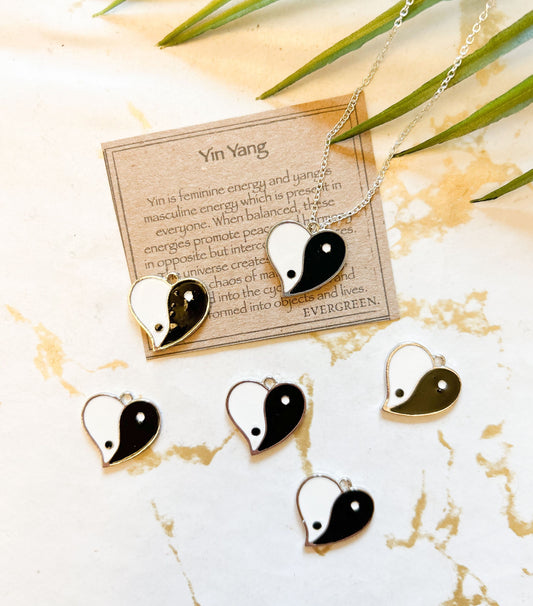 Yin Yang Heart Pendant - Variety Of Chains Available!