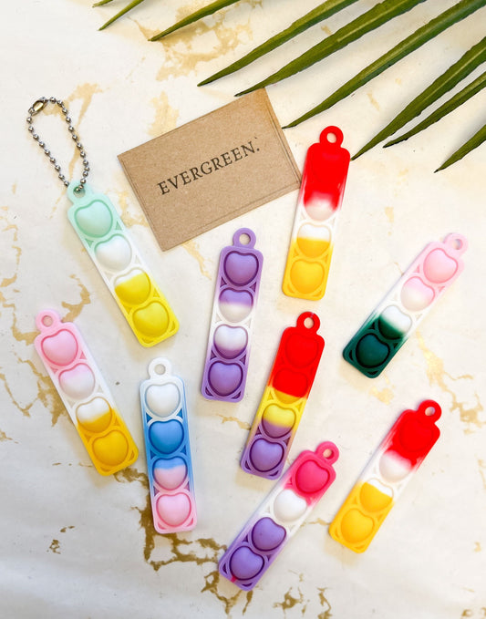 Heart Pop Fidget Keychain - Wide Variety Available!