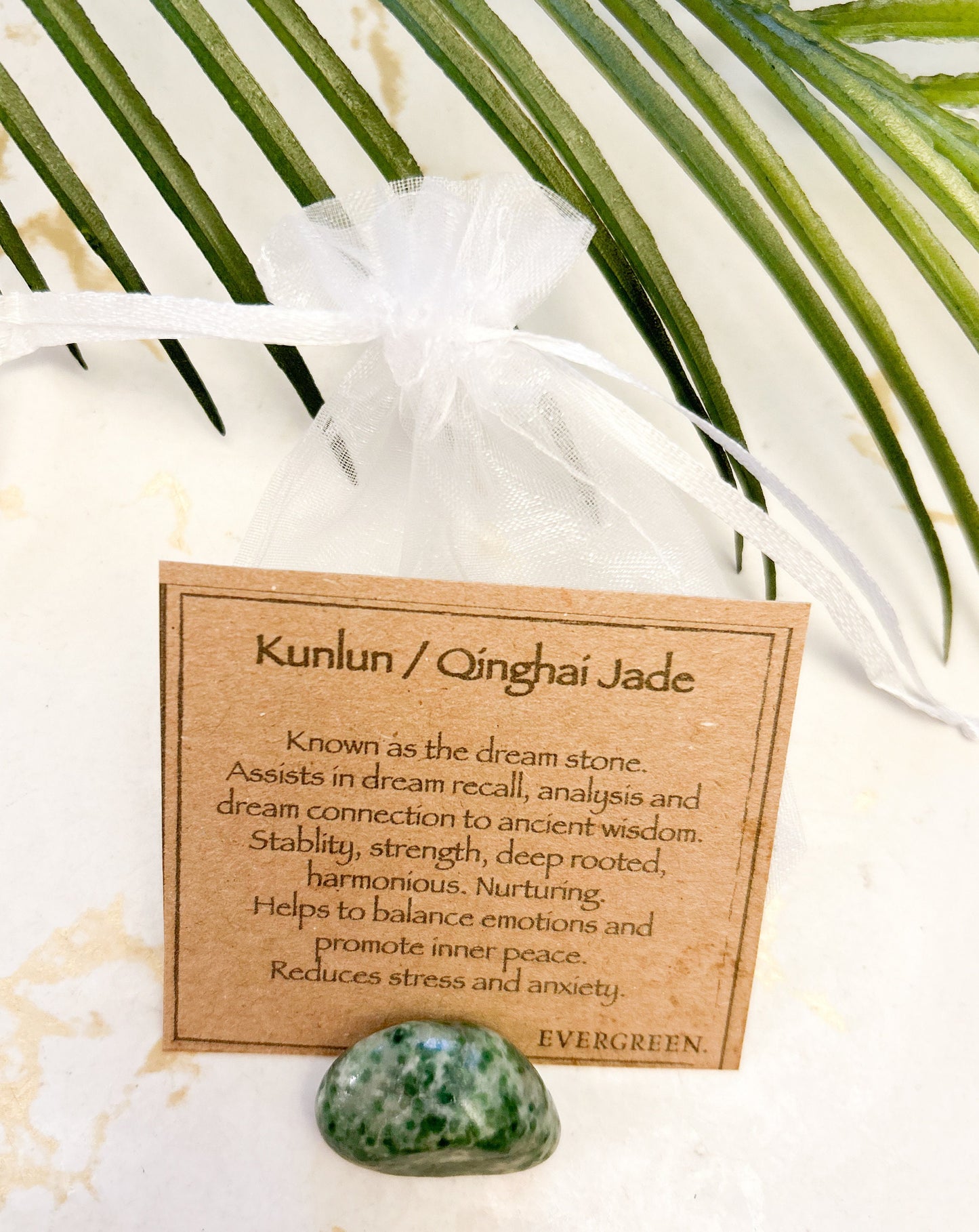 Kunlun / Qinghai Jade Crystal Tumbled Stone - Stability, Strength & Inner Peace