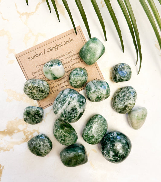 Kunlun / Qinghai Jade Crystal Tumbled Stone - Stability, Strength & Inner Peace
