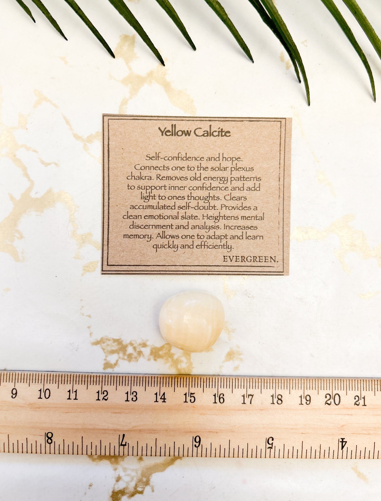 Yellow Calcite Crystal Tumbled Stone - Self-Confidence, Hope & Light