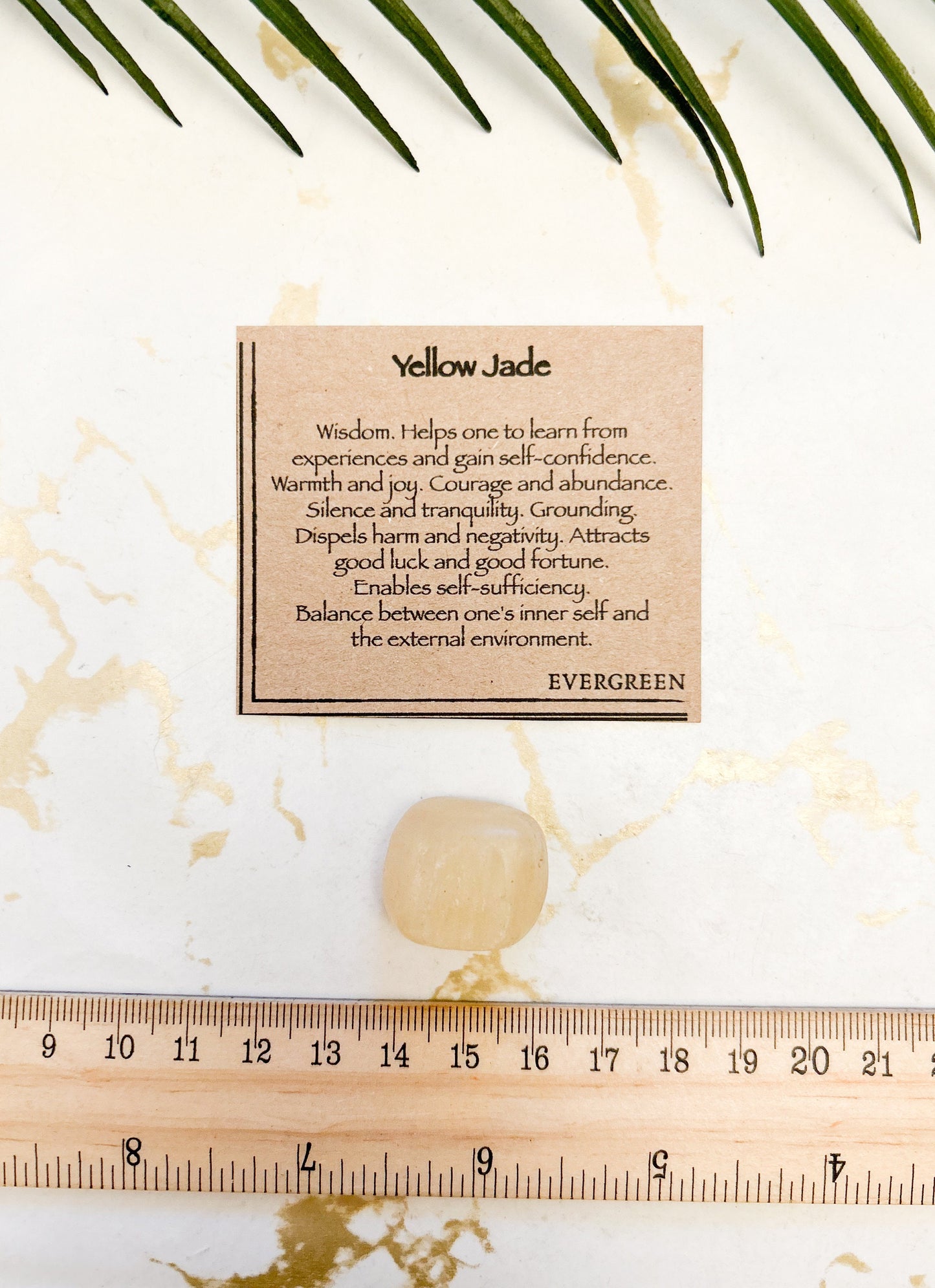 Yellow Jade Crystal Tumbled Stone - Wisdom, Courage & Grounding