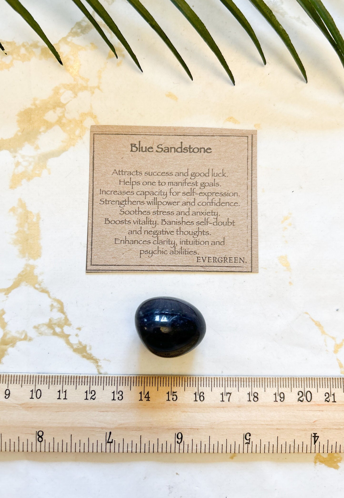 Blue Sandstone Crystal Tumbled Stone - Success, Good Luck & Manifestation