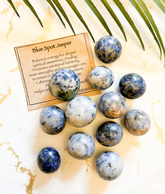 Blue Spot Jasper Crystal Tumbled Stone - Courage, Stability & Inner Strength