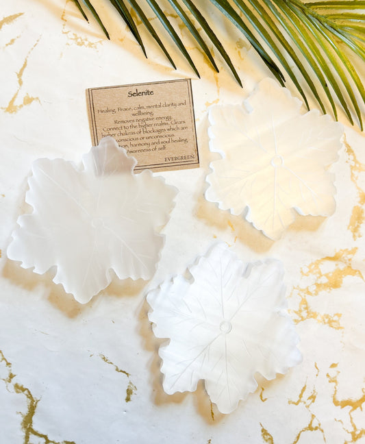 Selenite Crystal Leaf - Peace, Clarity & Wellbeing