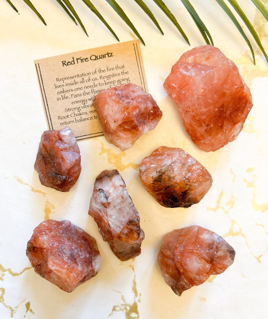 Raw / Rough Red Fire Quartz Crystal - Energy, Protection & Balance