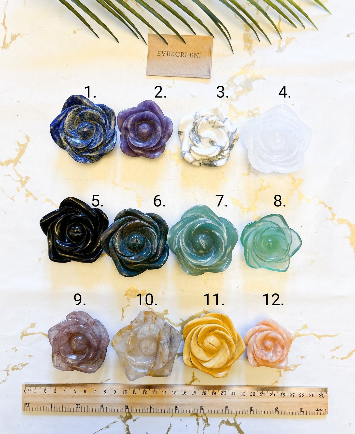 Crystal Flower / Rose Caving - Jasper / Quartz / Aventurine / Lepidolite / Obsidian / Howlite / Fluorite