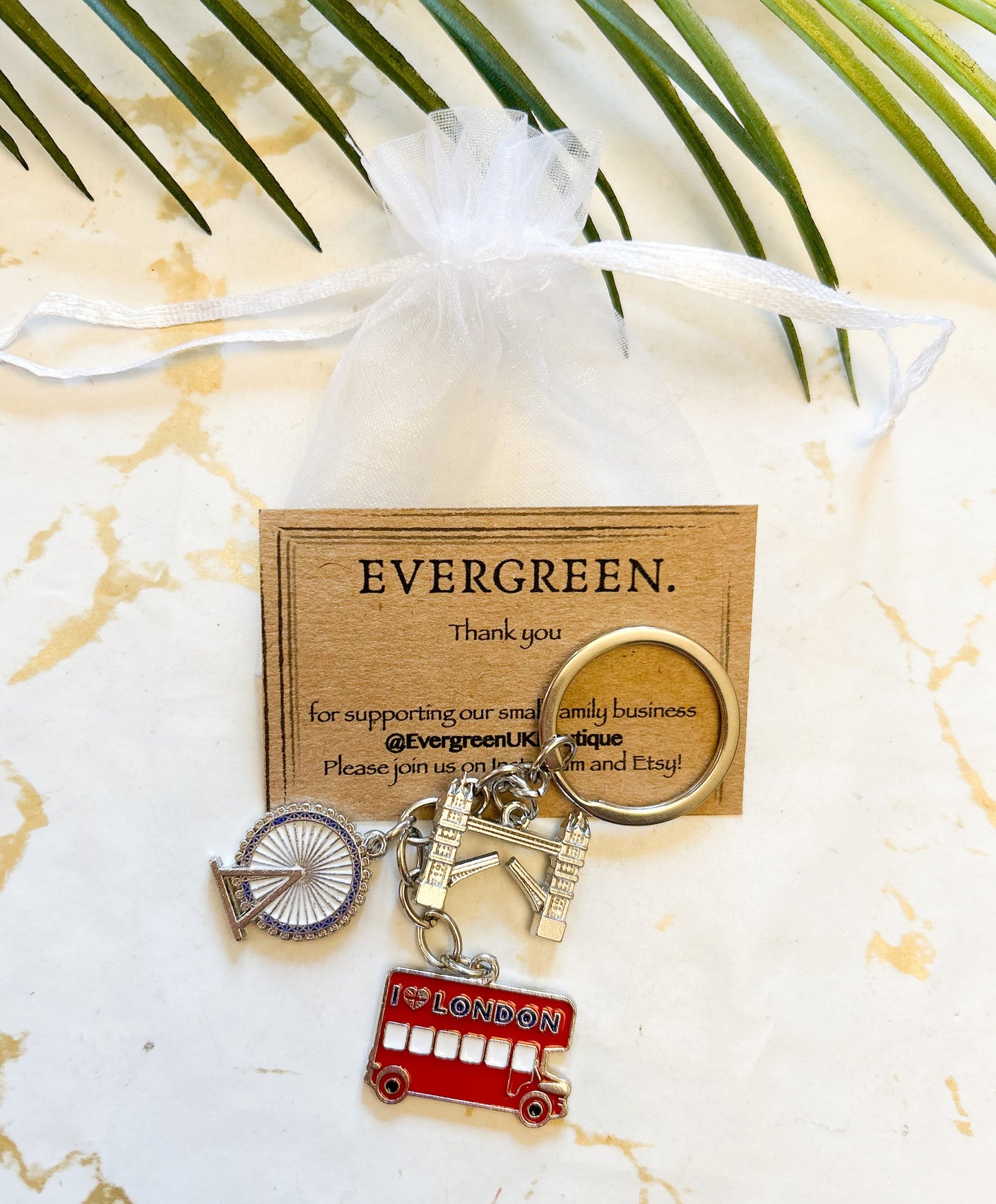 London England Souvenir Keychain - Big Ben, Union Jack, Double Decker Bus, Royal Mail Postbox, Crown, Penny, London Eye, Telephone Box