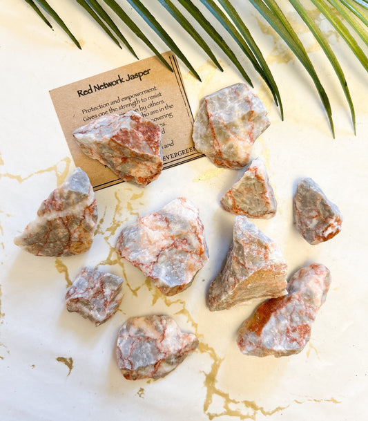 Raw / Rough Red Network Crystal - Protection, Strength & Empowerment
