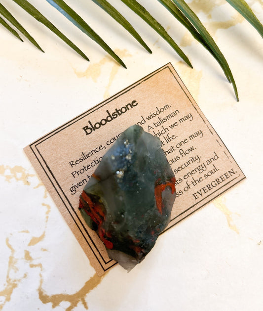 Raw / Rough Bloodstone Crystal - Resilience, Courage & Wisdom