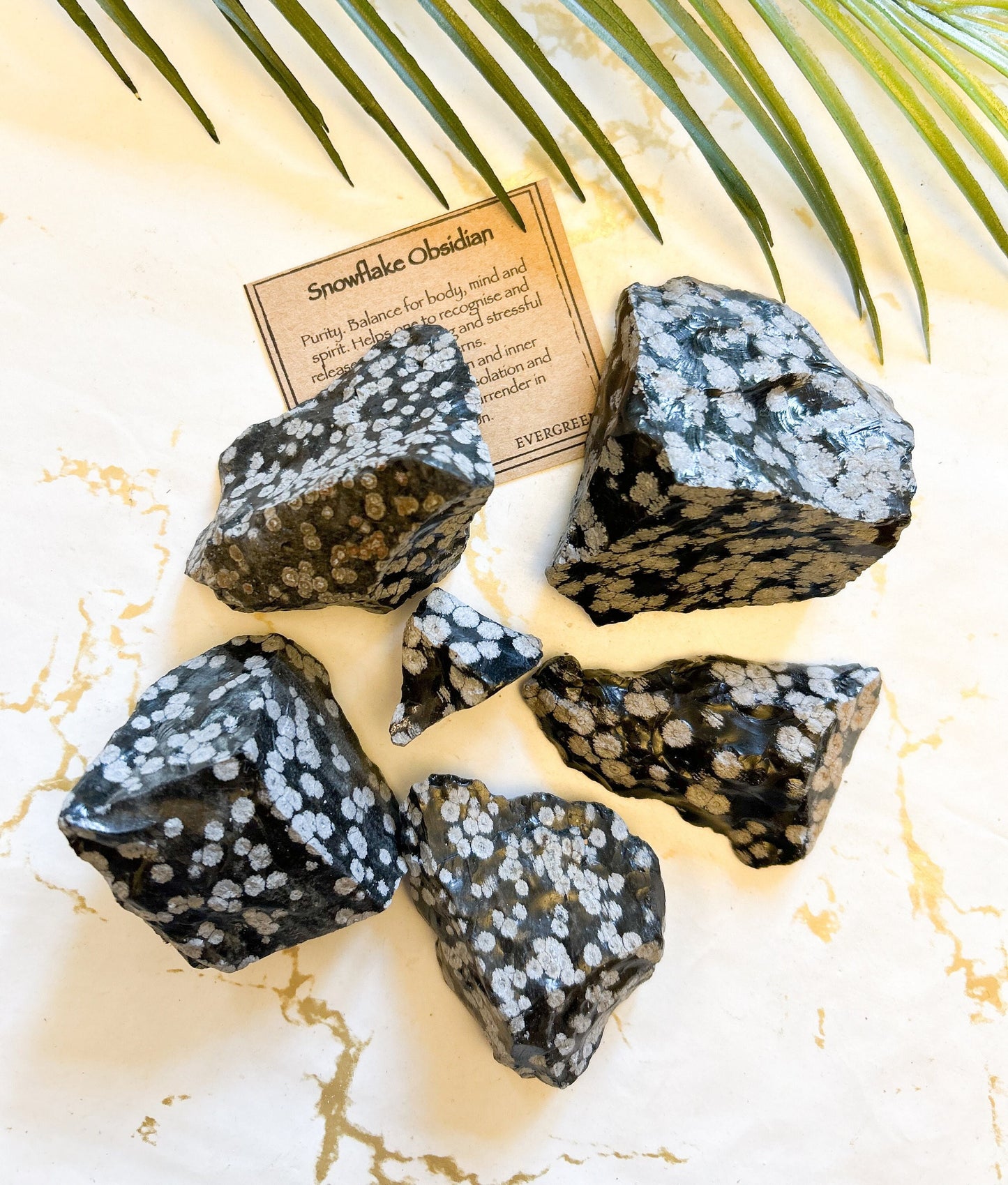 Raw / Rough Snowflake Obsidian Crystal - Empowerment, Purity & Balance