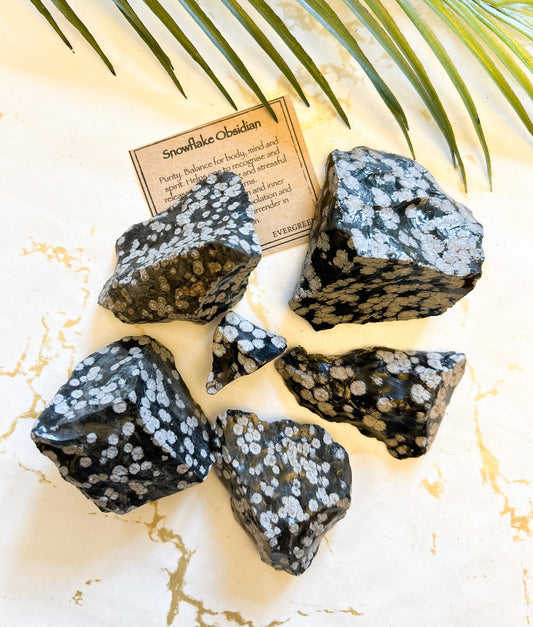 Raw / Rough Snowflake Obsidian Crystal - Empowerment, Purity & Balance