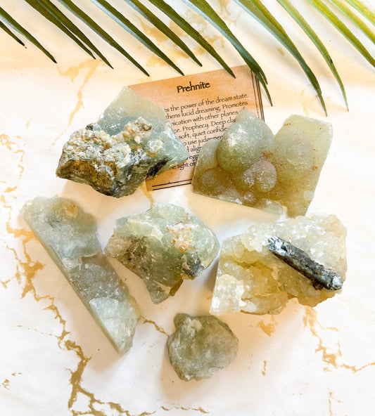 Raw / Rough Prehnite Crystal - Confidence, Clarity & Alignment