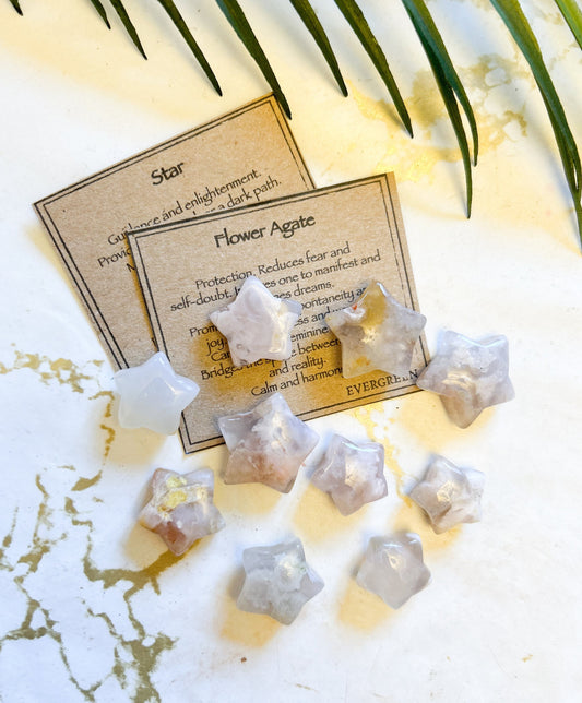 Flower Agate Crystal Star - Protection, Courage & Harmony