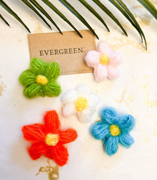 Handmade Wool Yarn Crochet Flower - Wide Variety Available!