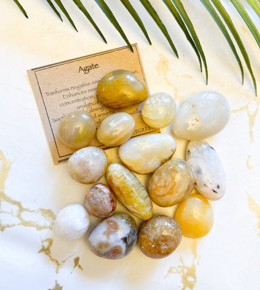 Agate Crystal Tumbled Stone - Transformation, Soothing & Security