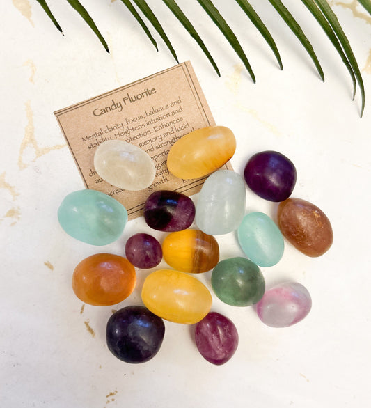 Candy Fluorite Crystal Tumbled Stone - Clarity, Focus & Balance