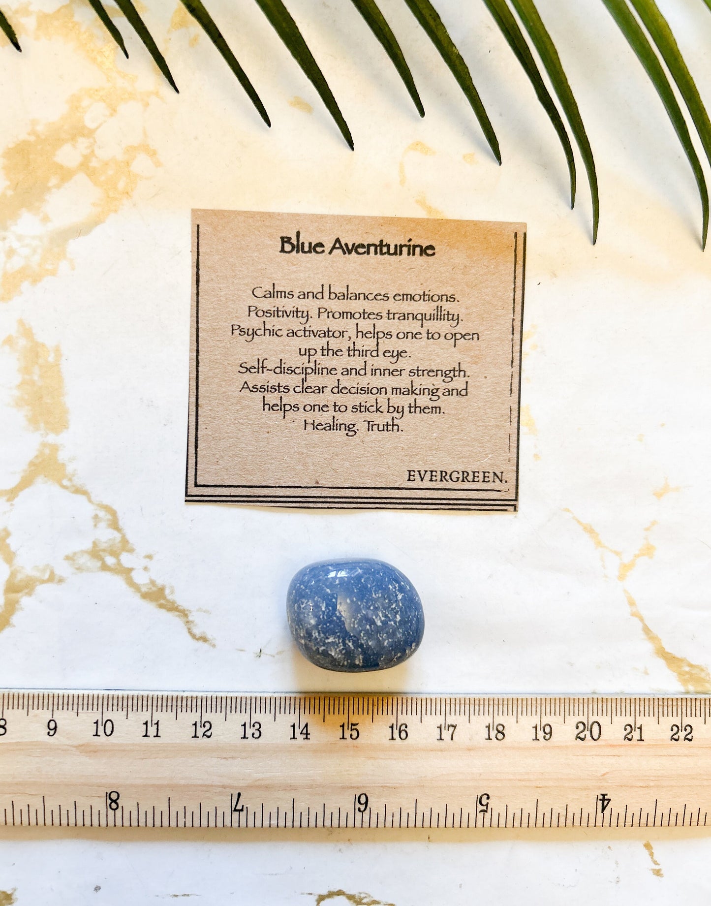 Blue Aventurine Crystal Tumbled Stone - Positivity, Tranquility & Inner Strength