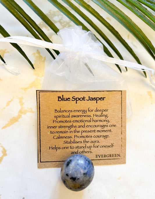 Blue Spot Jasper Crystal Tumbled Stone - Courage, Stability & Inner Strength