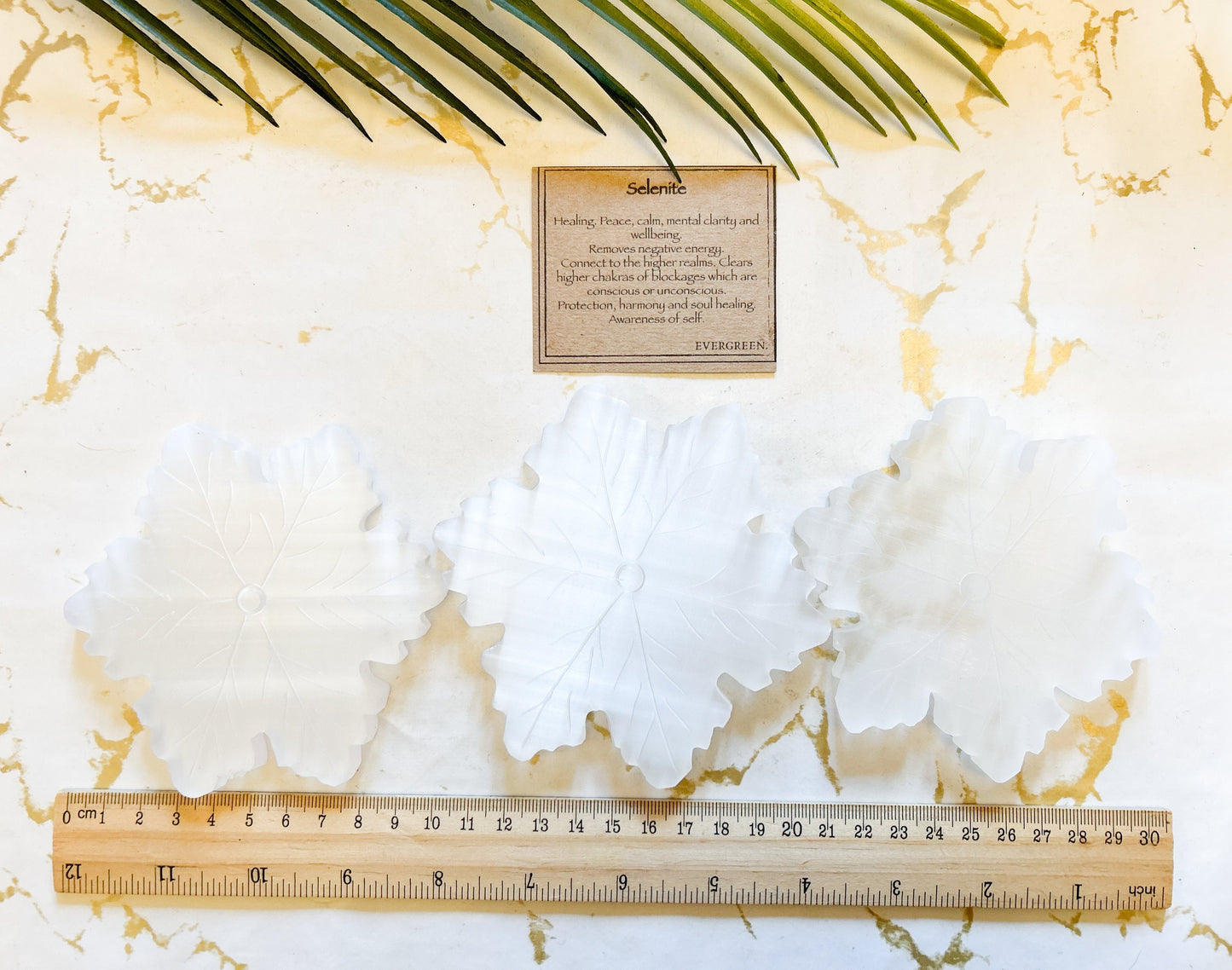 Selenite Crystal Leaf - Peace, Clarity & Wellbeing