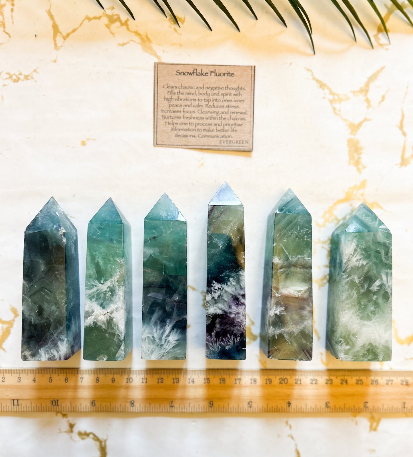 Snowflake Fluorite Crystal Tower / Obelisk - Peace, Focus & Communication