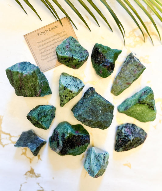 Raw / Rough Ruby In Zoisite Crystal - Energy, Creativity & Uniqueness