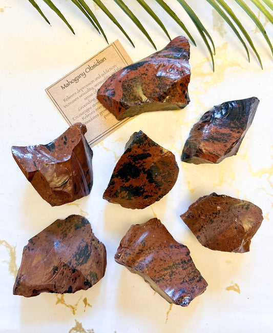 Raw / Rough Mahogany Obsidian Crystal - Grounding, Protection & Creativity