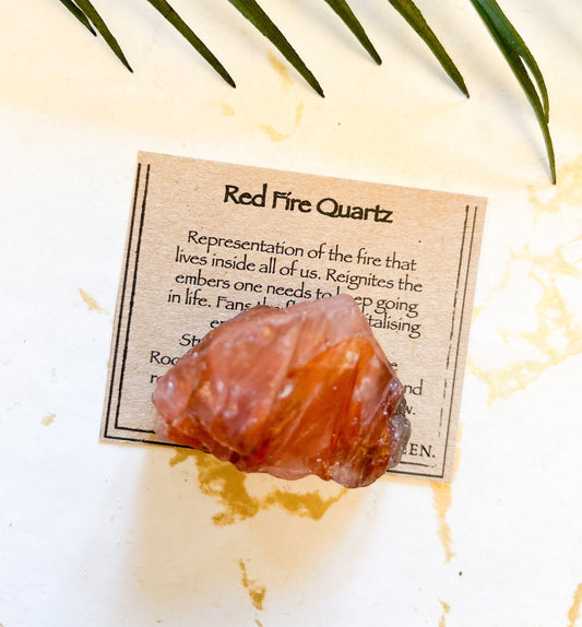 Raw / Rough Red Fire Quartz Crystal - Energy, Protection & Balance