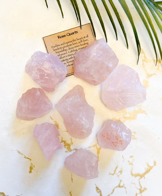 Raw / Rough Rose Quartz Crystal - Peace, Love & Healing