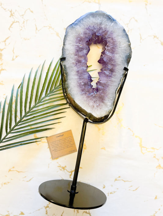 Amethyst Crystal Geode & Custom Stand