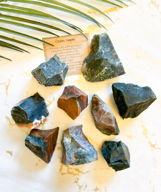 Raw / Rough Ocean Jasper Crystal - Energy, Communication & Self-Confidence