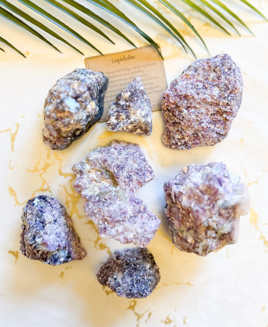 Raw / Rough Lepidolite Crystal - Harmony, Balance & Stability