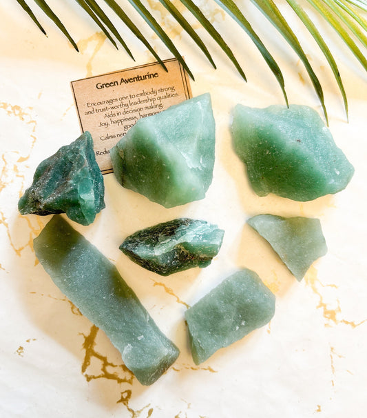 Raw / Rough Green Aventurine Crystal - Joy, Harmony & Good Luck